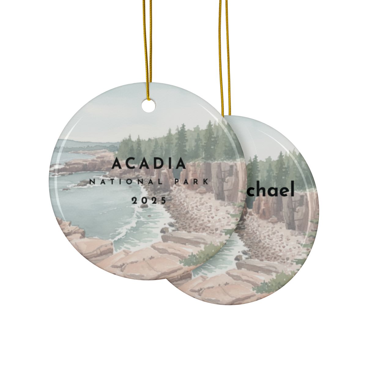 Personalized Acadia National Park Ceramic Ornament (2-sided)