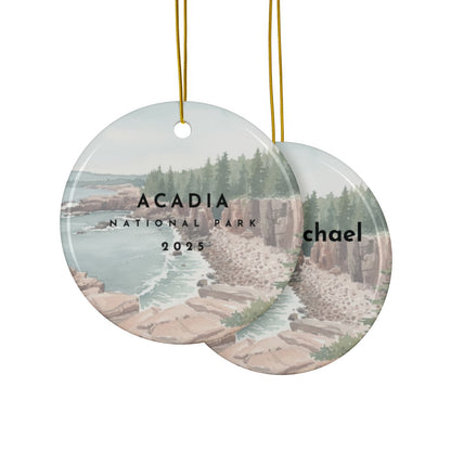 Personalized Acadia National Park Ceramic Ornament (2-sided)