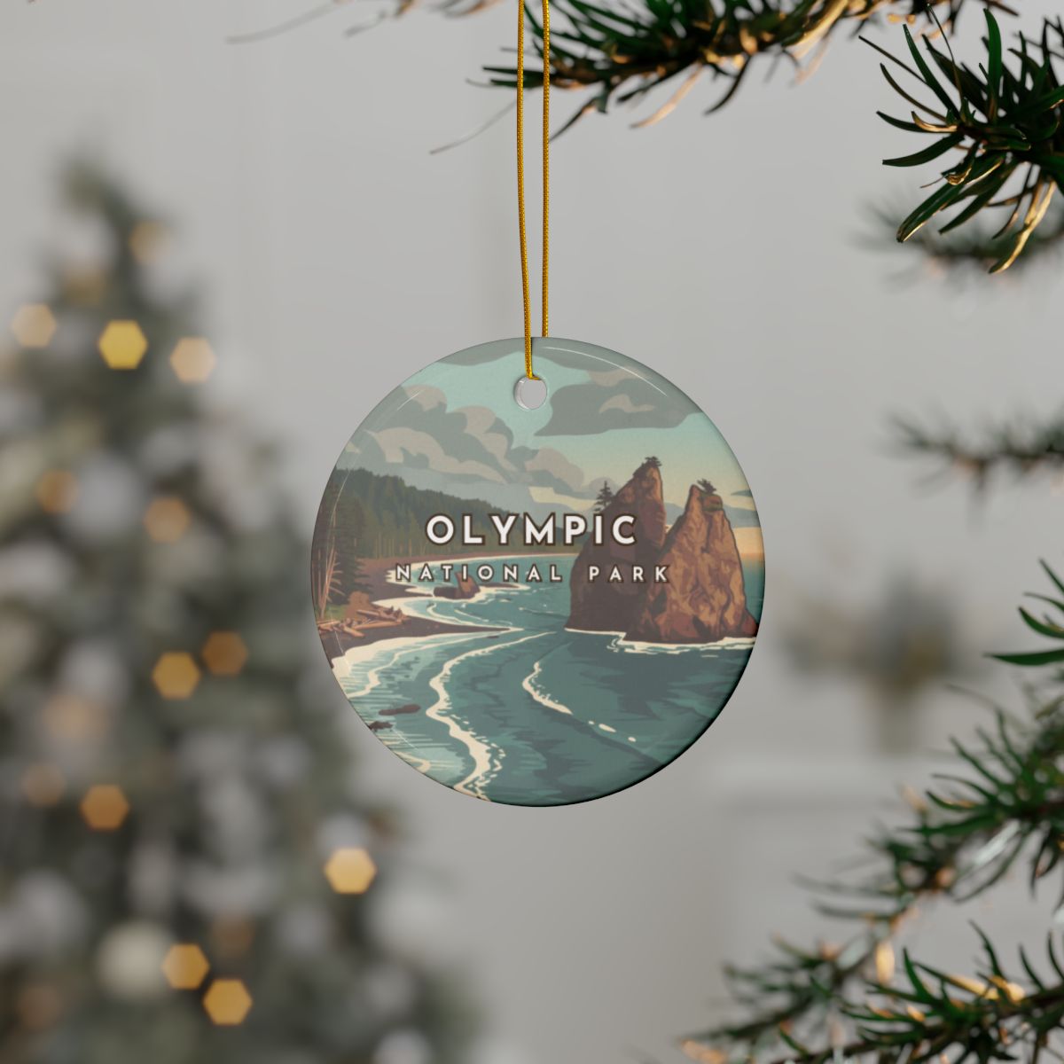 Personalized Olympic National Park Ceramic Ornament (2-sided)
