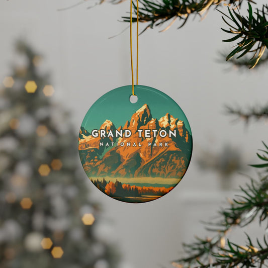 Personalized Grand Teton National Park Ceramic Ornament (2-sided)