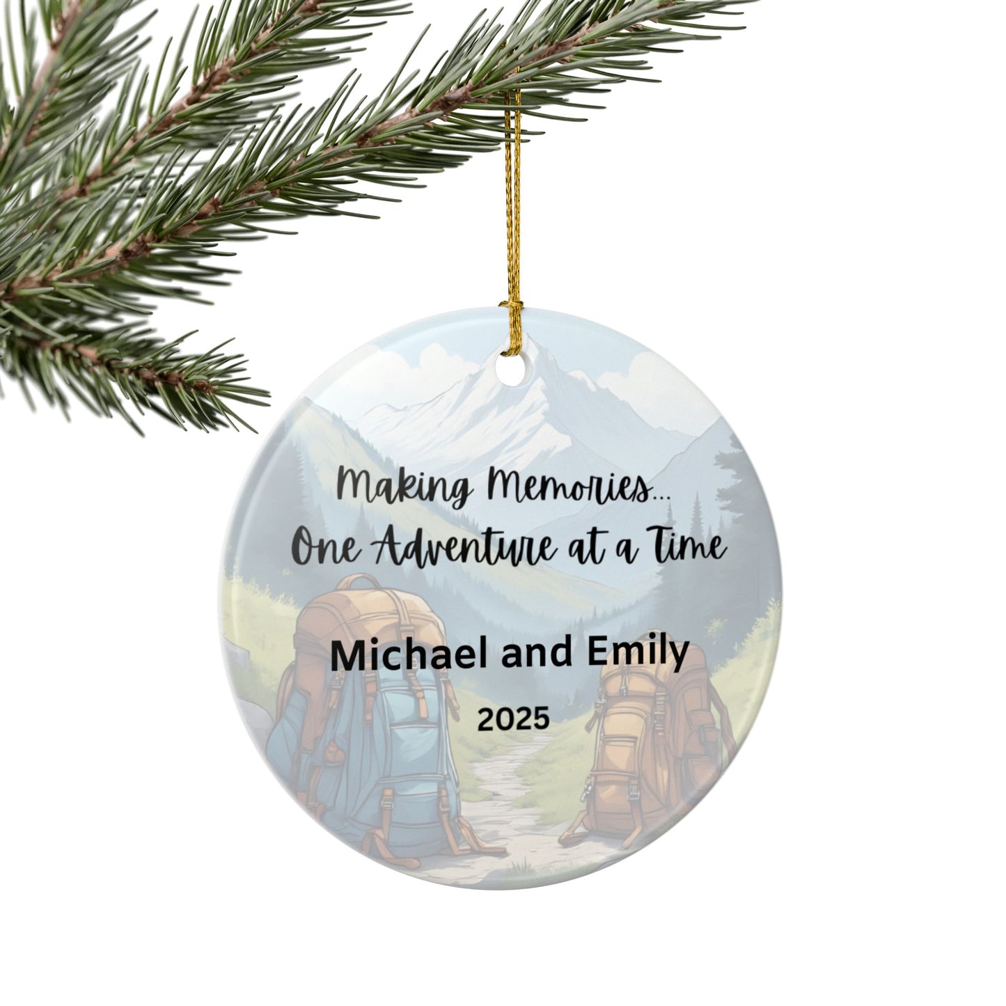 Personalized Making Memories Ceramic Ornament (2-sided)