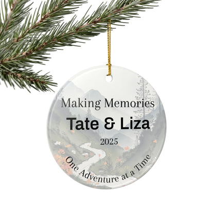 Personalized Making Memories Adventure Ceramic Ornament (2-sided)