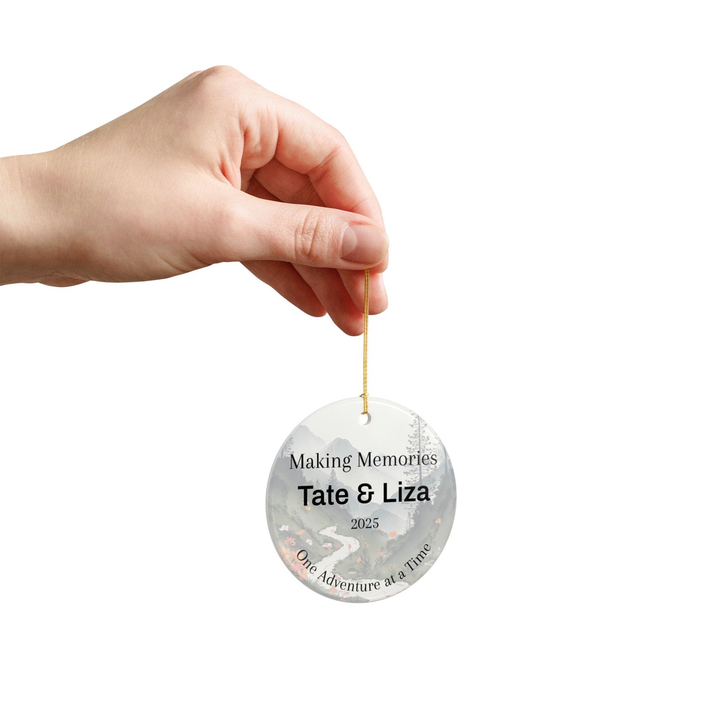 Personalized Making Memories Adventure Ceramic Ornament (2-sided)