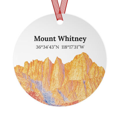 Personalized Mount Whitney Metal Ornament 2-Sided
