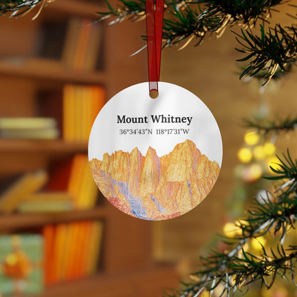 Personalized Mount Whitney Metal Ornament 2-Sided
