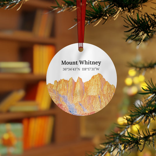 Personalized Mount Whitney Metal Ornament 2-Sided