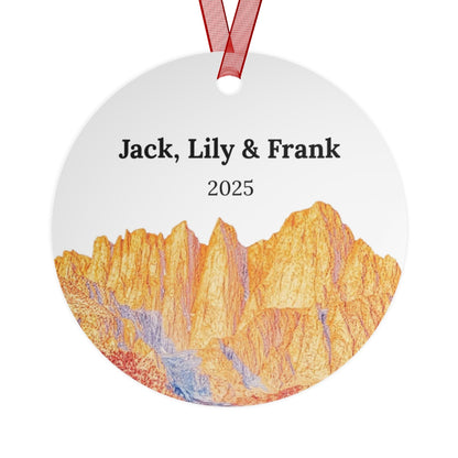 Personalized Mount Whitney Metal Ornament 2-Sided