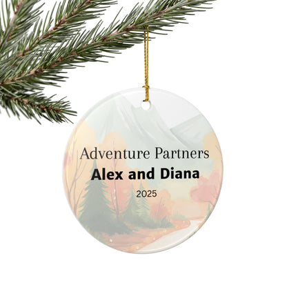 Personalized Adventure Partners Ceramic Ornament (2-sided)