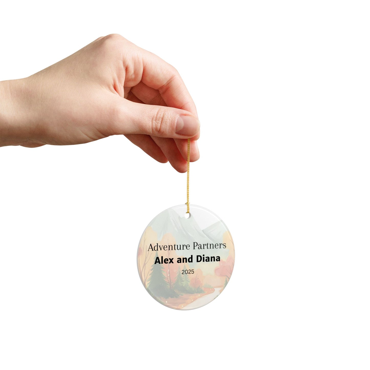 Personalized Adventure Partners Ceramic Ornament (2-sided)