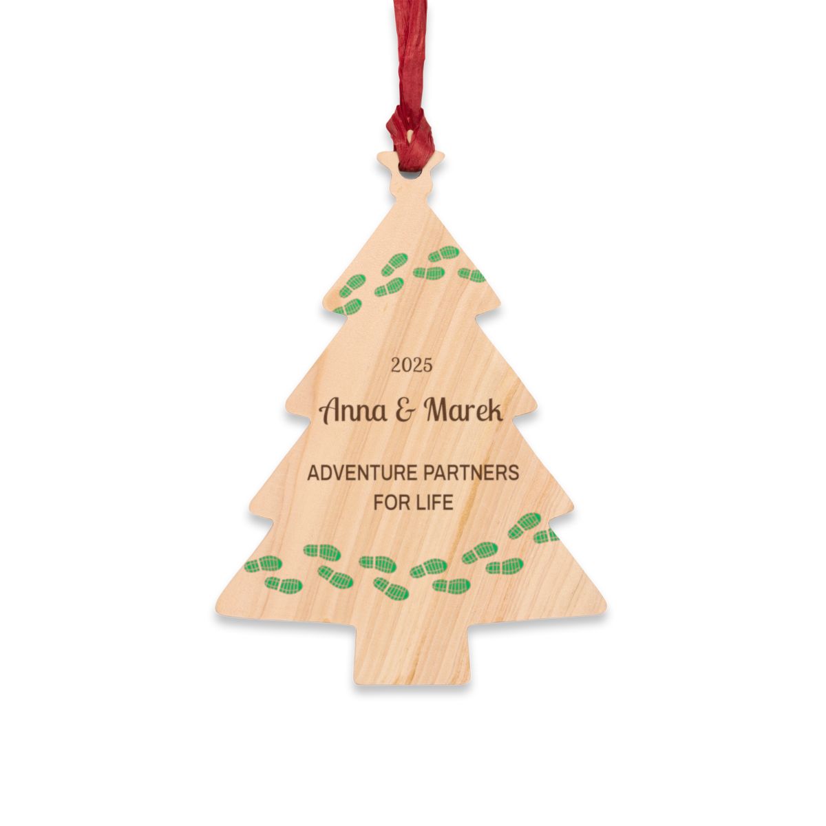 Personalized Adventure Partners for Life Wooden Tree Ornament