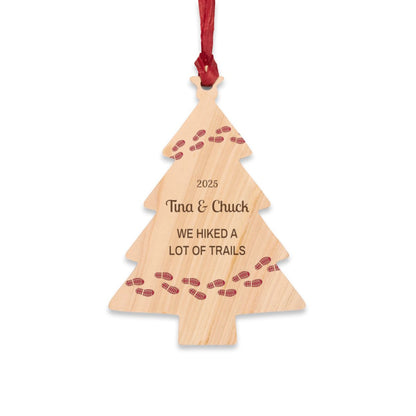 Personalized Hiked a Lot of Trails Wooden Tree Ornament
