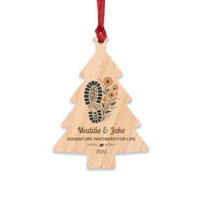 Personalized Adventure Partners Wooden Tree Ornament