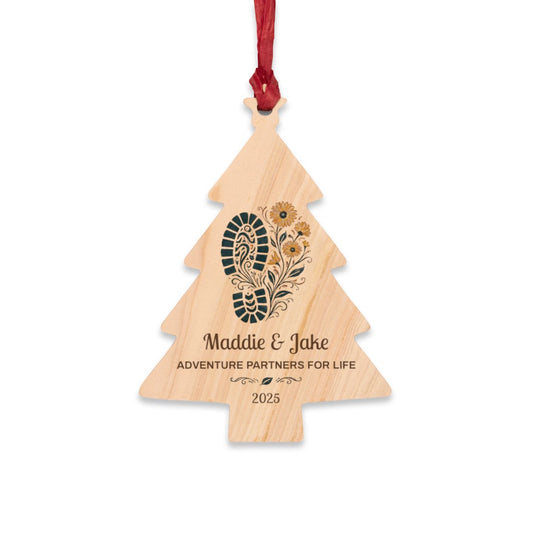 Personalized Adventure Partners Wooden Tree Ornament